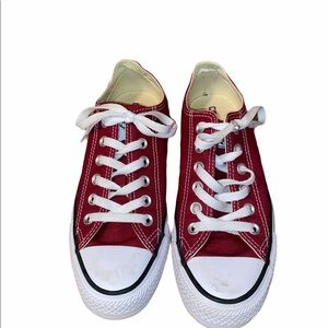 Red and White Converse Women’s Size 7 Worn Twice